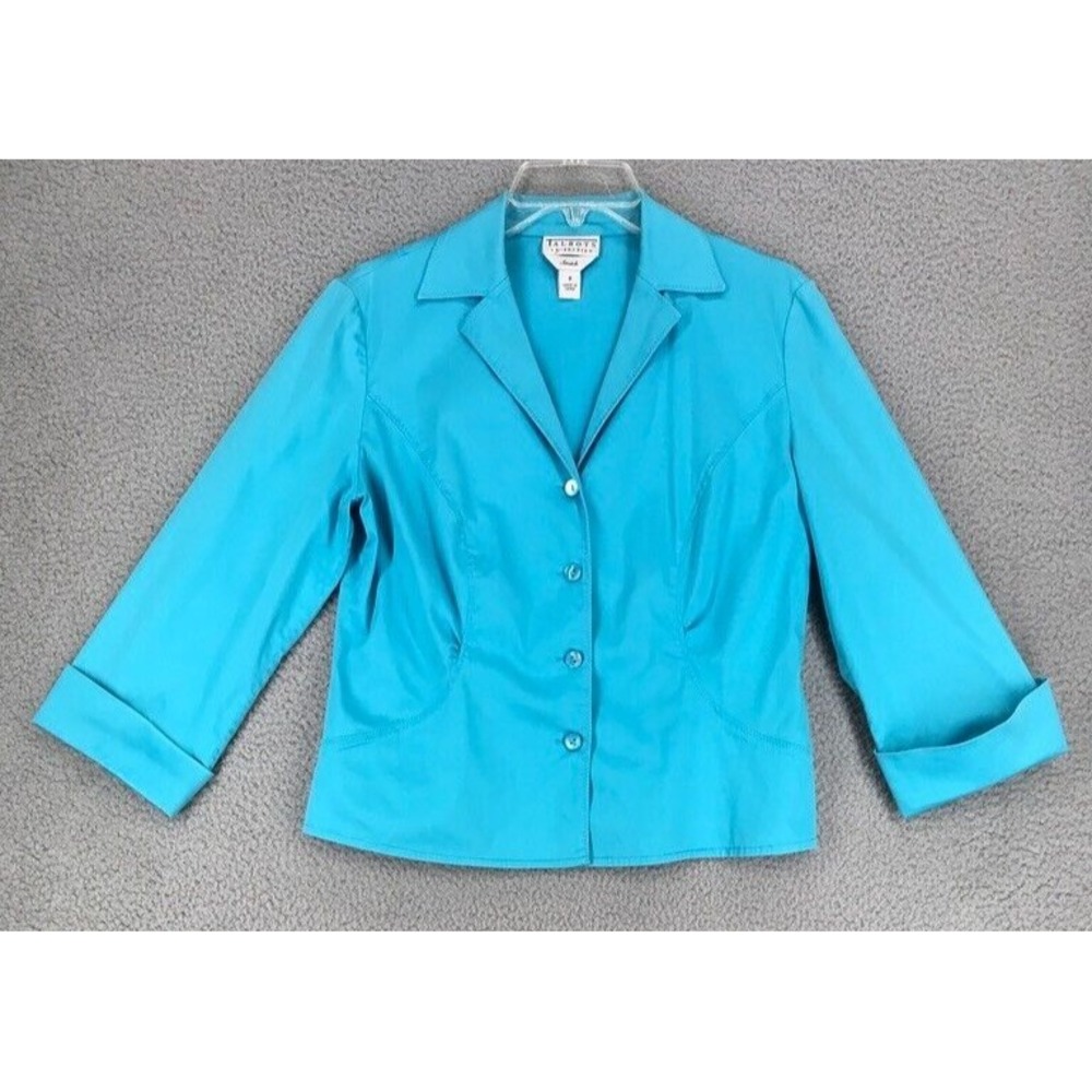 Talbots Jacket Women‎ Size 8 3/4 Cuffed Sleeve Stretch Blue